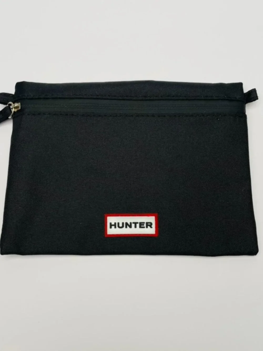 Hunter Original Black Nylon Zip Top Pouch / Travel Toiletry Cosmetic Bag